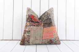16x16 Vintage Turkish Kilim Pillow Bohemian Cushion Cover - thumbnail 1