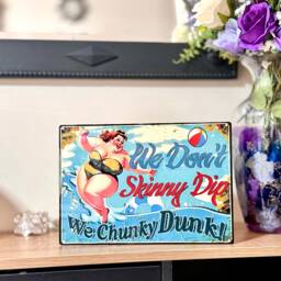 Funny Pool Sign Swimming Metal Sign, Retro Wall Art - thumbnail 2