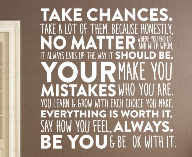 Take Chances A Lot Honestly Where You End Up Mistakes Make Grow Say How Feel Always Be Zig Ziglar Vinyl Decal Wall Art Q88 - image 1