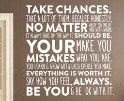 Take Chances A Lot Honestly Where You End Up Mistakes Make Grow Say How Feel Always Be Zig Ziglar Vinyl Decal Wall Art Q88 - thumbnail 1