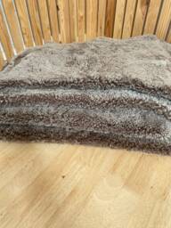 Taupe Shearling Sheepskin, Light Brown , Boucle Texture Shearling, Wool Rug, Upholstery Material - thumbnail 1