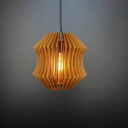 Wood Lamp Shade, Wood Lamp, Chandelier Lighting, Hanging Ceiling Light, Wooden Modern Fixture - thumbnail 2