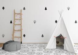 Scandinavian Style Tree Shaped Wall Stickers With Choice Of Colors For Walls Children's Rooms & Babies Bedroom