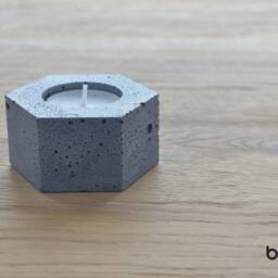 Concrete Tea Light Holder Set Modern Table Decor Handmade - thumbnail 4