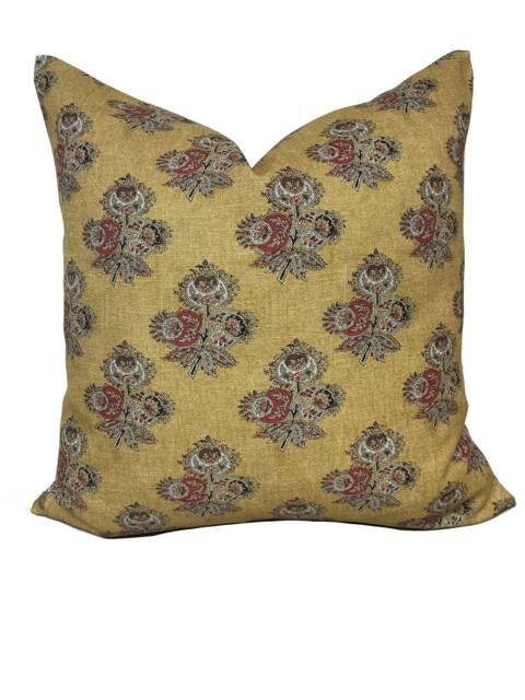 G.p & J Baker Poppy Paisley Ochre Double Sided Cushion Cover Pillow - image 1