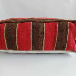 Handmade Moroccan Kilim Pouf, Multicoloured Floor Ottoman Cover, Authentic Berber Cushion, Vibrant Tribal Home Decor 60x60x20 cm - thumbnail 3
