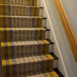 Hand Block Print Cotton Rug Bohemian Stair Runner, Custom Size - thumbnail 2