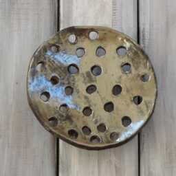 Metallic Glaze Ceramic Soap Dish - Hand Built Pottery - thumbnail 2