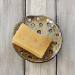 Metallic Glaze Ceramic Soap Dish - Hand Built Pottery