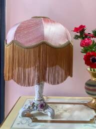 Handmade Silk Fringe Lampshade, Art Deco Victorian Style