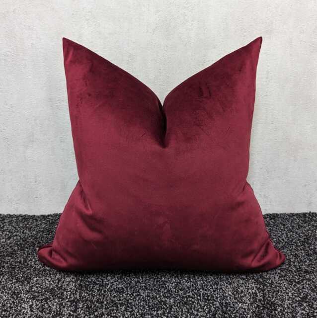 Burgundy Wine Soft Velvet Cushion Cover Modern Sofa Bed Pillow Cover Decorative Square - image 1