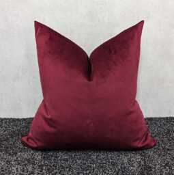 Burgundy Wine Soft Velvet Cushion Cover Modern Sofa Bed Pillow Cover Decorative Square - thumbnail 1