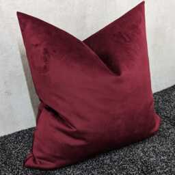 Burgundy Wine Soft Velvet Cushion Cover Modern Sofa Bed Pillow Cover Decorative Square - thumbnail 2