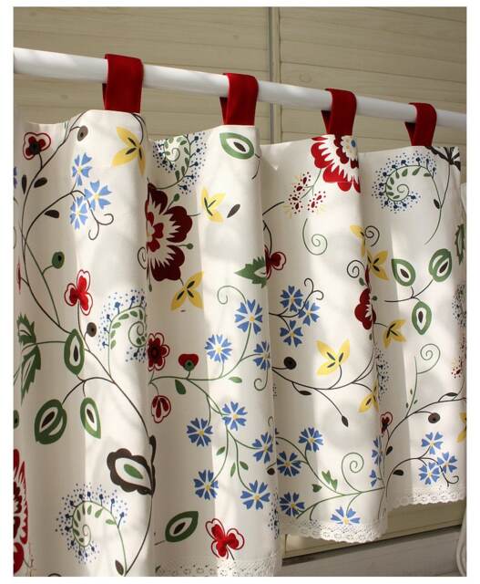 Cafe Curtain Window Valance/Window Treatment Topper/Kitchen/Bathroom/Kids Nursery, Children, Living Room PanelDaisy Flower, Free Gift - image 1
