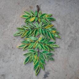 Quilled Paper Leaf Branch Wall Art Green Home Decor - thumbnail 3