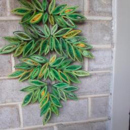 Quilled Paper Leaf Branch Wall Art Green Home Decor - thumbnail 2