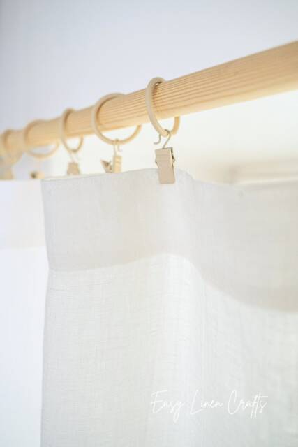 Semi Sheer Linen Curtain Panel - Stonewashed Drape For Clips & Rings Window Treatment Bedroom Custom 1 - image 1