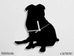 French Bulldog Dog 1 - Wall Clock Silhouette - thumbnail 1
