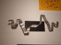 "Large Modern Abstract Wood Aluminum Artist Wall Sculpture ""Ekg" - thumbnail 1