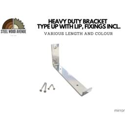 Mirror Chrome Metal Shelf Bracket Heavy Duty Powder Coated Steel Supports For Floating Shelves, Industrial Rustic Hardware - thumbnail 2