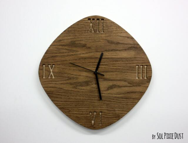 Wooden Simply Rhombus - Wood Wall Clock - image 1