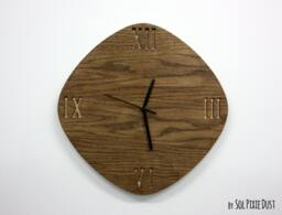 Wooden Simply Rhombus - Wood Wall Clock - thumbnail 1