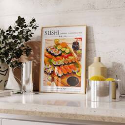 Food Print, Sushi Kitchen Decor, Poster, Art, Wall Asian Japanese Poster - thumbnail 3