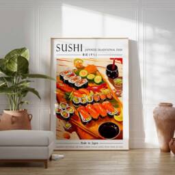 Food Print, Sushi Kitchen Decor, Poster, Art, Wall Asian Japanese Poster - thumbnail 2
