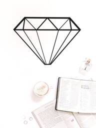 Geometric Diamond Sculpture 3D - Hanging Wall Art Figure Decor Scandinavian Style Hygge Home Boho - thumbnail 1