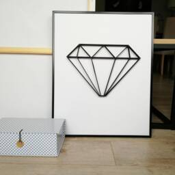 Geometric Diamond Sculpture 3D - Hanging Wall Art Figure Decor Scandinavian Style Hygge Home Boho - thumbnail 2