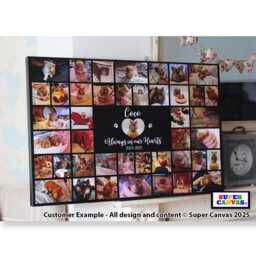 Pet Cat Dog Hamster Rabbit Portrait 31 Picture Photo Collage Framed Canvas Print Rainbow Bridge Memorial Christmas Gift - thumbnail 1