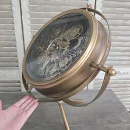Cog Desk Clock On Stand Clock Roman Numerals Behind Glass Styled Animated Design - thumbnail 3