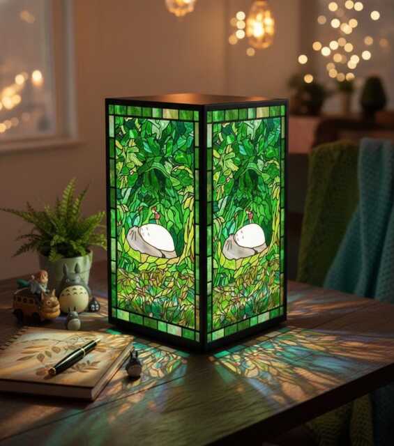 T0Tor0 Resin Lantern Lamp, Ghbl Forest Night Light, Bookish Decor, Anime Home Decor Gift, Cozy Lamp - image 1