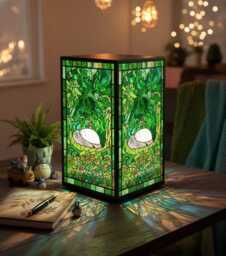 T0Tor0 Resin Lantern Lamp, Ghbl Forest Night Light, Bookish Decor, Anime Home Decor Gift, Cozy Lamp - thumbnail 1