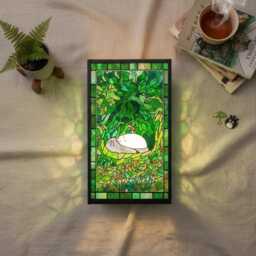 T0Tor0 Resin Lantern Lamp, Ghbl Forest Night Light, Bookish Decor, Anime Home Decor Gift, Cozy Lamp - thumbnail 3