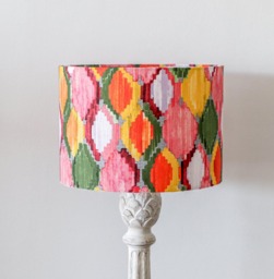 Handcrafted Ikat Lampshade Modern Geometric Cotton Shade