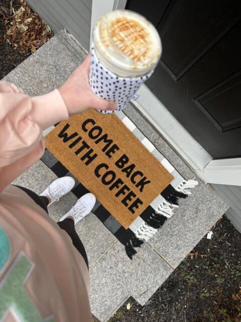 Come Back With Coffee Doormat, Spring Funny Doormat Funny Doormat, Cute Home Decor, Doormats, Welcome Mat - image 1