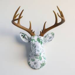Faux Taxidermy Deer Head Fabric Wall Mount - Decor Eucalyptus Fad7100 - thumbnail 1