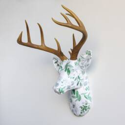 Faux Taxidermy Deer Head Fabric Wall Mount - Decor Eucalyptus Fad7100 - thumbnail 2