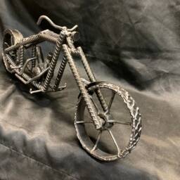Wroughty Rider Cycle Welded Metal Art Motorcycle Sculpture - thumbnail 4