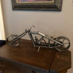 Wroughty Rider Cycle Welded Metal Art Motorcycle Sculpture - thumbnail 3