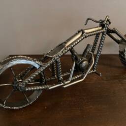Wroughty Rider Cycle Welded Metal Art Motorcycle Sculpture - thumbnail 2