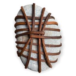 Four Bound Rivers - Xxl, Zen Rock Wrap, Meditation Stone, Kelp Fiber Wrapped - thumbnail 2