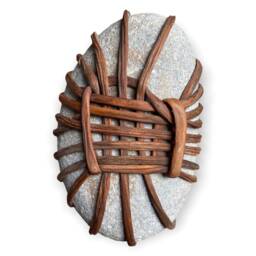 Four Bound Rivers - Xxl, Zen Rock Wrap, Meditation Stone, Kelp Fiber Wrapped - thumbnail 3