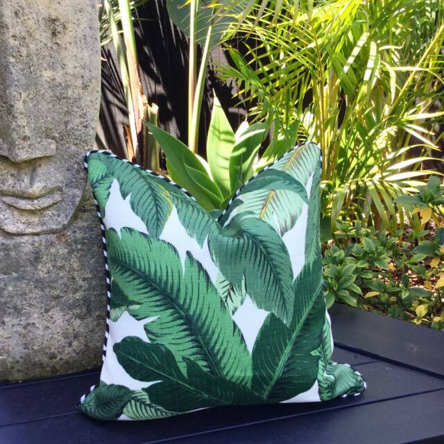 Tropical Palm Leaf Outdoor Cushion Cover, Alfresco Pillow - image 1