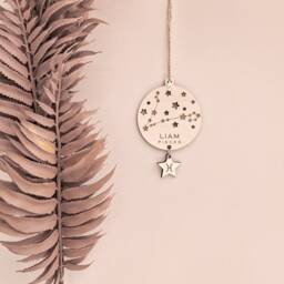 Pisces Zodiac Sign Gift - Personalised Decoration -Christmas Birthday Horoscope Ornament - thumbnail 2