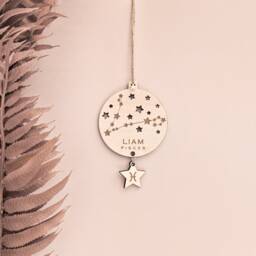 Pisces Zodiac Sign Gift - Personalised Decoration -Christmas Birthday Horoscope Ornament - thumbnail 4