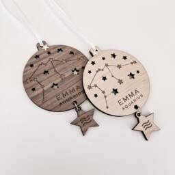 Pisces Zodiac Sign Gift - Personalised Decoration -Christmas Birthday Horoscope Ornament - thumbnail 3