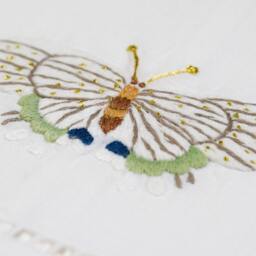 Tissue Box Cover Hand Embroidered Fishers Butterfly - thumbnail 2