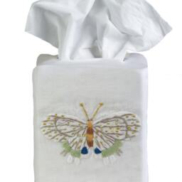 Tissue Box Cover Hand Embroidered Fishers Butterfly - thumbnail 3